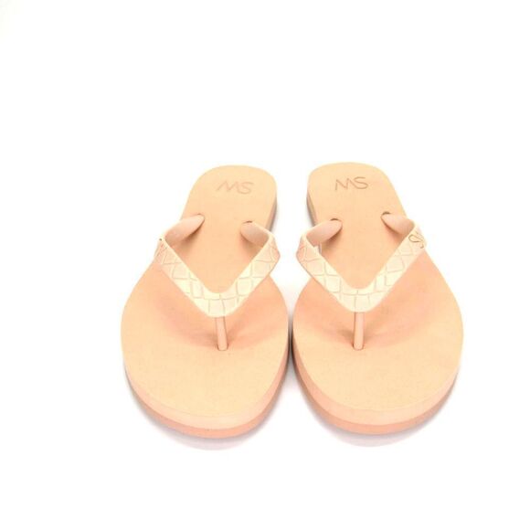 Stuart Weitzman Women’s Rubber Flip Flops in Orange Cream Sz 8 - Picture 2 of 7